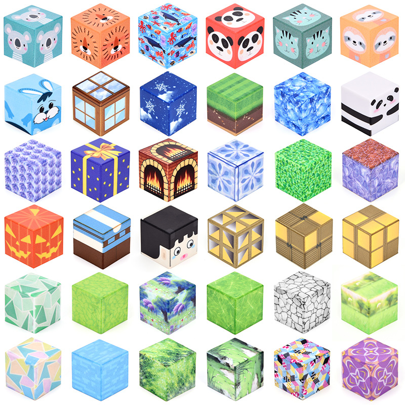 내 주변 세계를 만들어가는 어린이 교육용 장난감 빌딩 블록 조립 자석 빌딩 블록 변경 가능한 자석 큐브