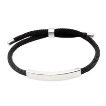 欧美跨境不锈钢DIY编织手环 节日家庭励志短语刻字钛钢手链批发