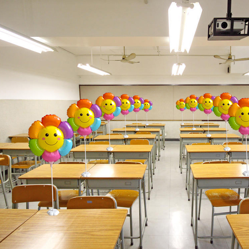 Color Sunflower Aluminum Film Balloon Balloon Smile Daisy Ceremony Festive Ceremony Festival Decoration Flower Flower Steaming Ball 4