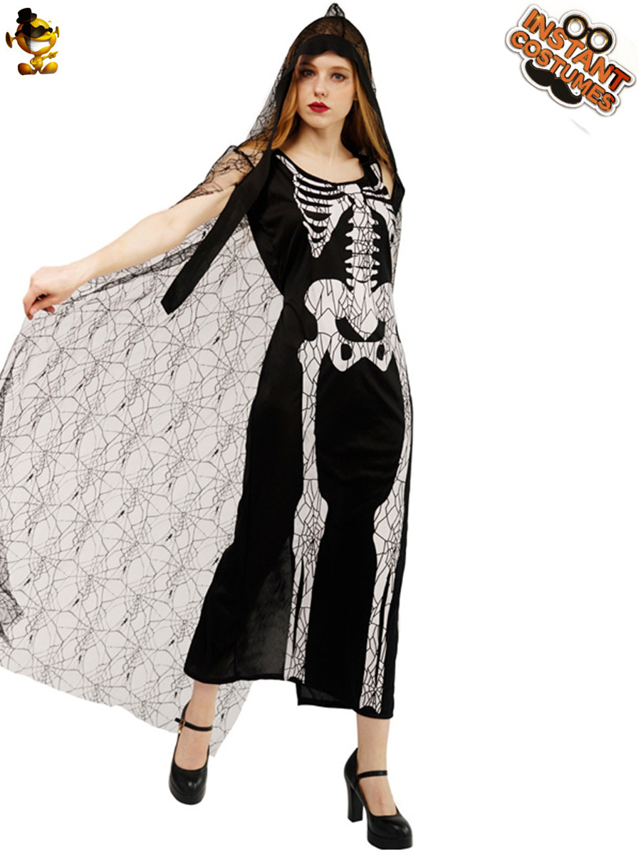 Halloween adulto grande hembra fantasma hueso cráneo traje Cosplay cráneo falda fiesta carnaval ropa distribución al por mayor