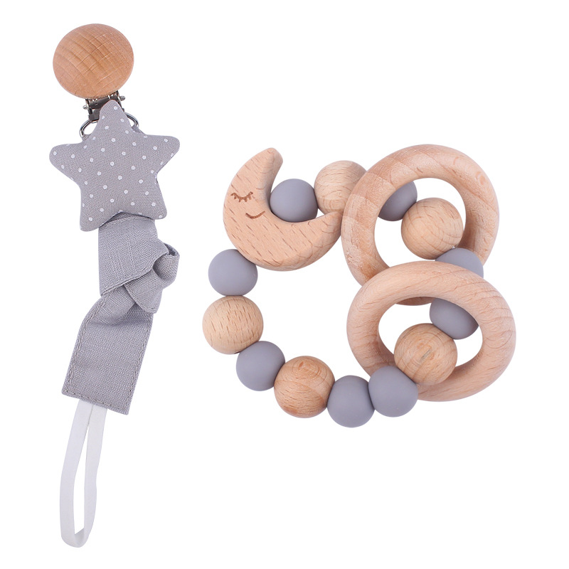 Infante chupete cadena bebé creativo dibujos animados Luna estrella mordedura molar pulsera traje de juguete