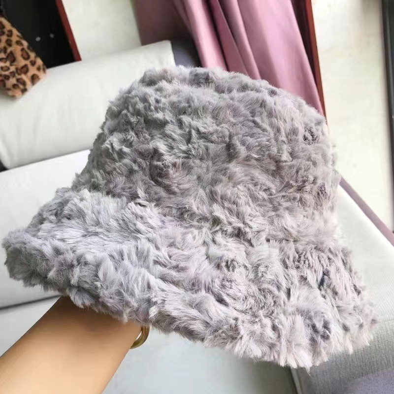 Pluche bucket hat voor dames herfst en winter warme oorbescherming_voghion.com
