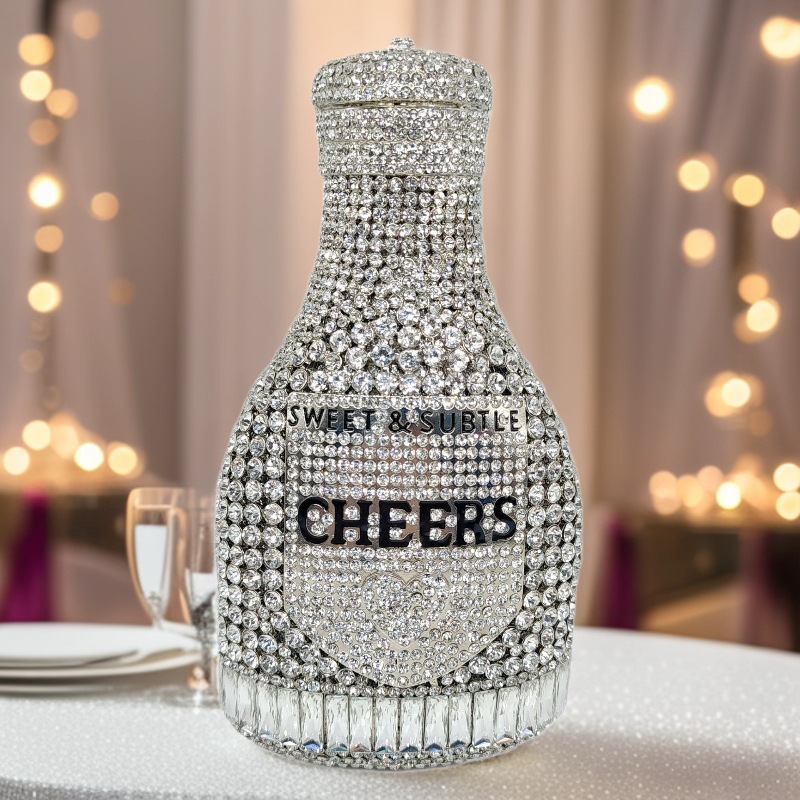 Bolsa de botella transfronteriza nueva botella de vino con diamantes bolsas de cena de fiesta vestido de noche bolsas de diamantes de mujer