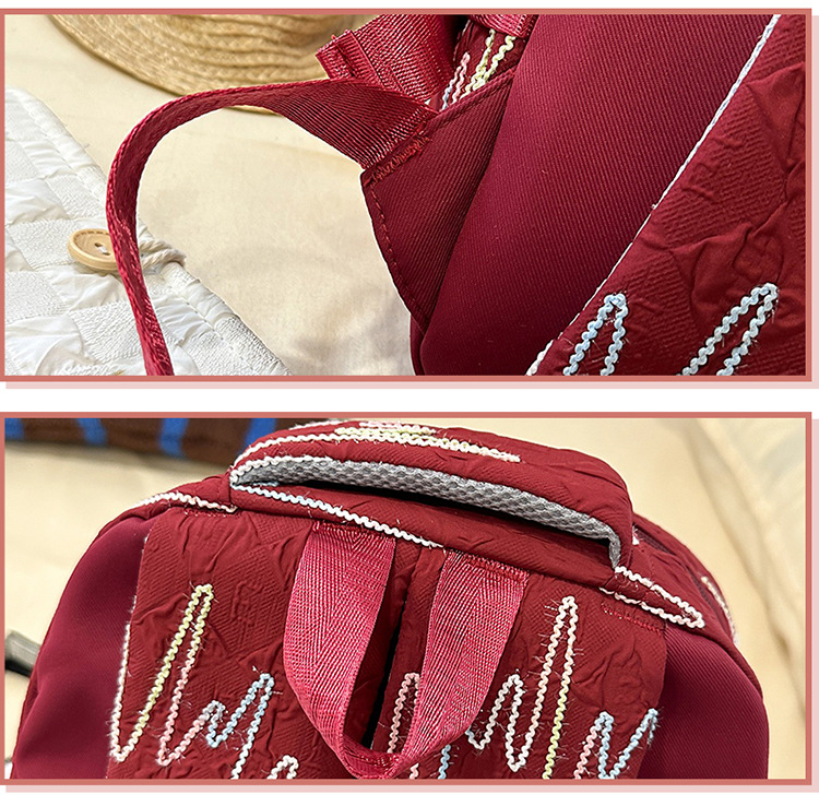 School Backpack Set For Girls Large Capacity College Bag_voghion.com