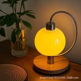 跨境香薰融蜡灯无火可定时高颜值生日礼物卧室氛围灯复古床头台灯