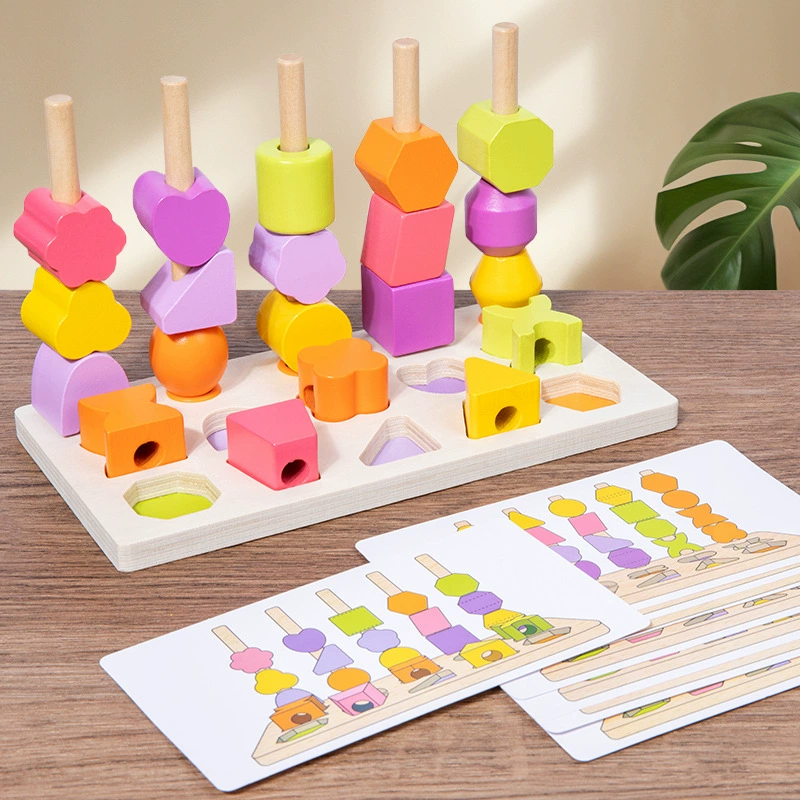 Geometric constructor with beads, intellectual cognitive toy, early education, training