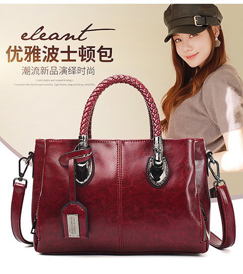 European and American retro women's bag trend, new cross-border hand-held shoulder crossbody bag made of oil wax leather for export, one piece, global consignment undefined