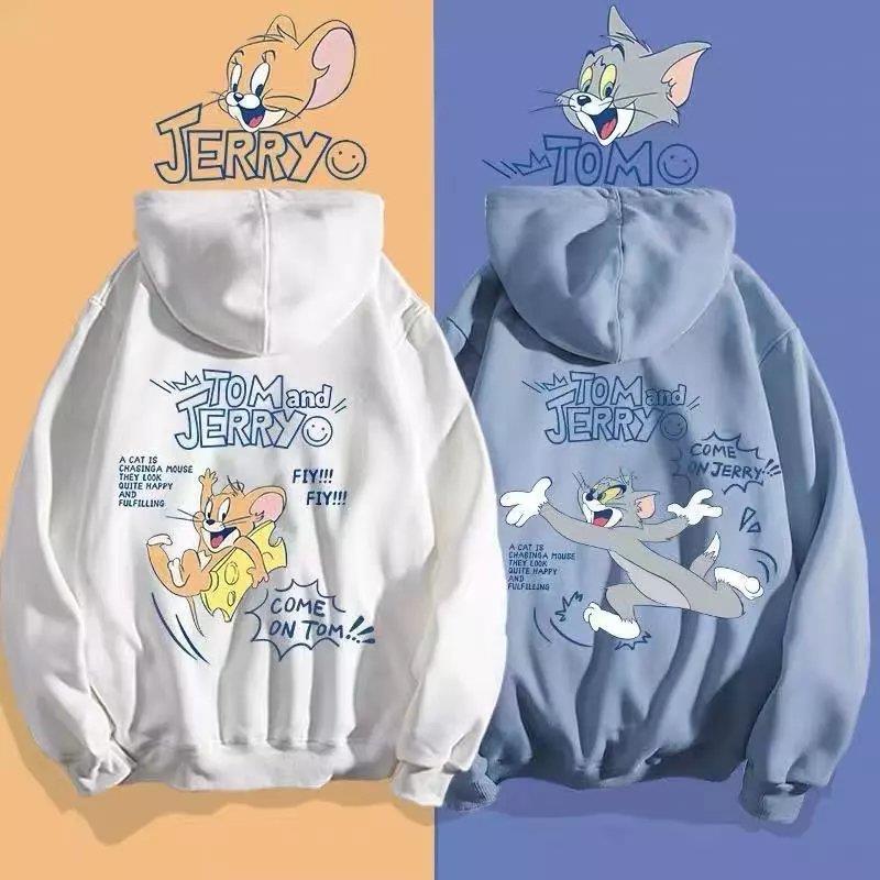 Cat and Mouse Joint Sweatshirt Men's Autumn and Winter Year of the Rat Hooded Thin Long Sleeve Trendy Brand Cartoon Couple Jacket 12