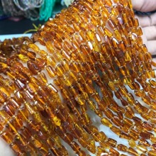 天然琥珀蜜蜡原石柱型半成品散珠 DIY手工饰品配件手链项链批发