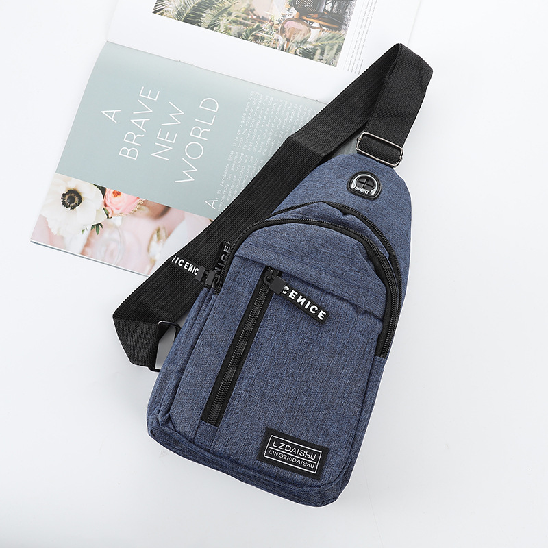 純色帆布挎包拉鏈男士腰包戶外運動登山騎行收納包廠家批發