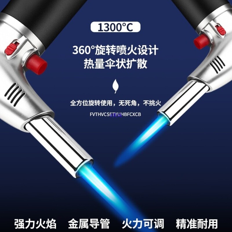 Windproof Lighter Trendy Inflatable High-Temperature Direct Flame Cigar Welding Gun Moxibustion Igniter Gas Torch Gun