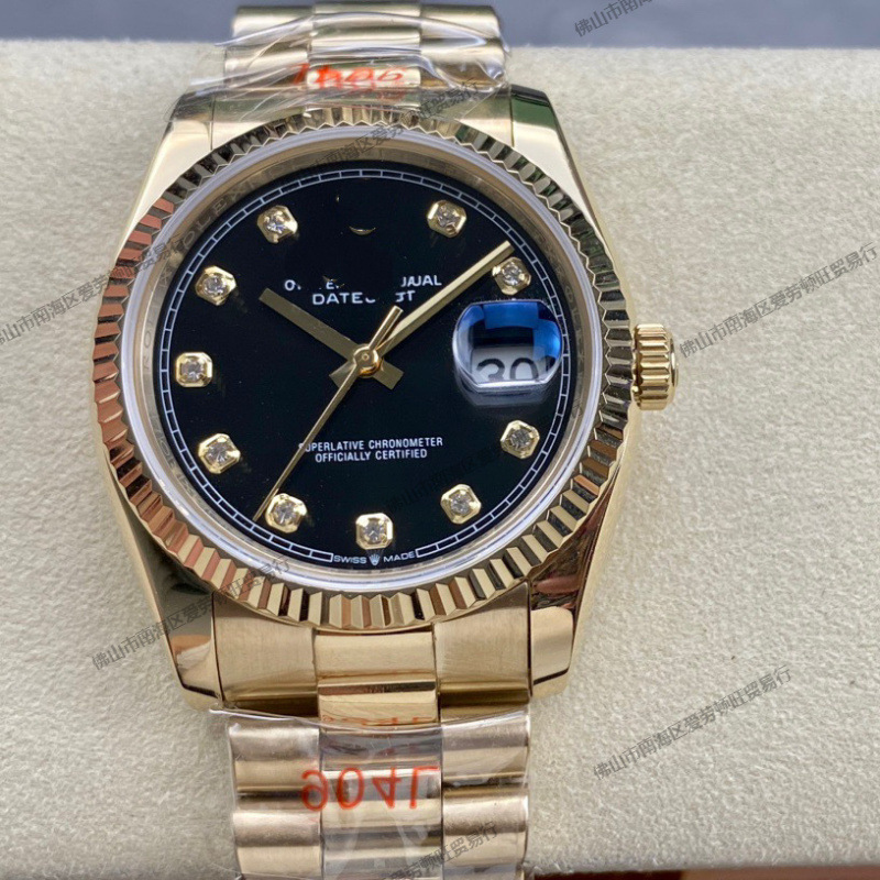 Lao's Oyster Perpetual Datejust Women's Watch 36mm Dial with Diamonds Fully Automatic Mechanical Watch Foreign Trade Aliexpress Hot Sale