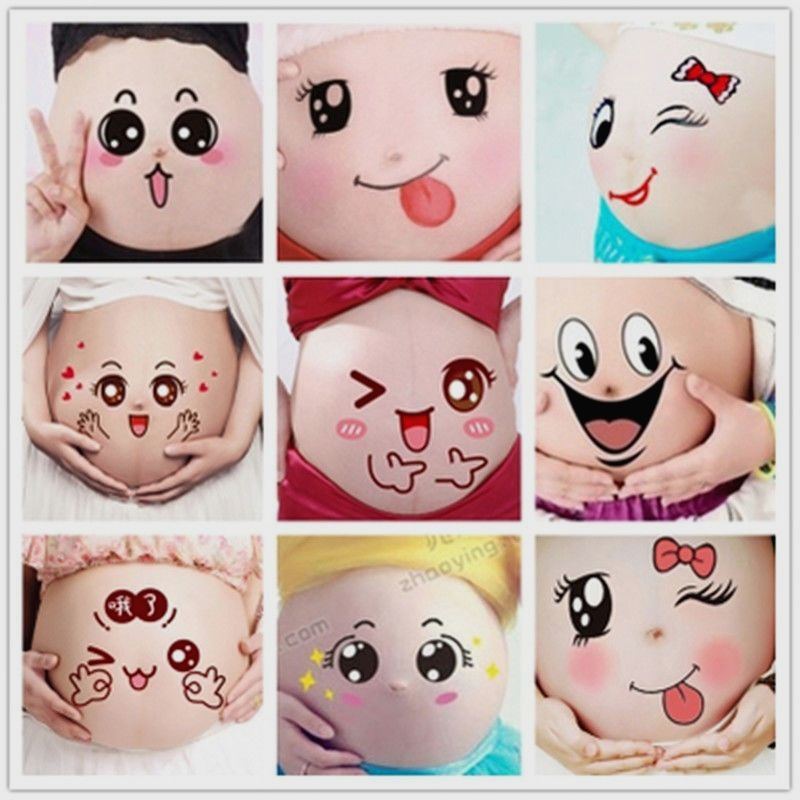 임산부 사진 소품 임신 배 스티커 배 스티커 임신 배꼽 스티커 사진 스튜디오 사진 소품