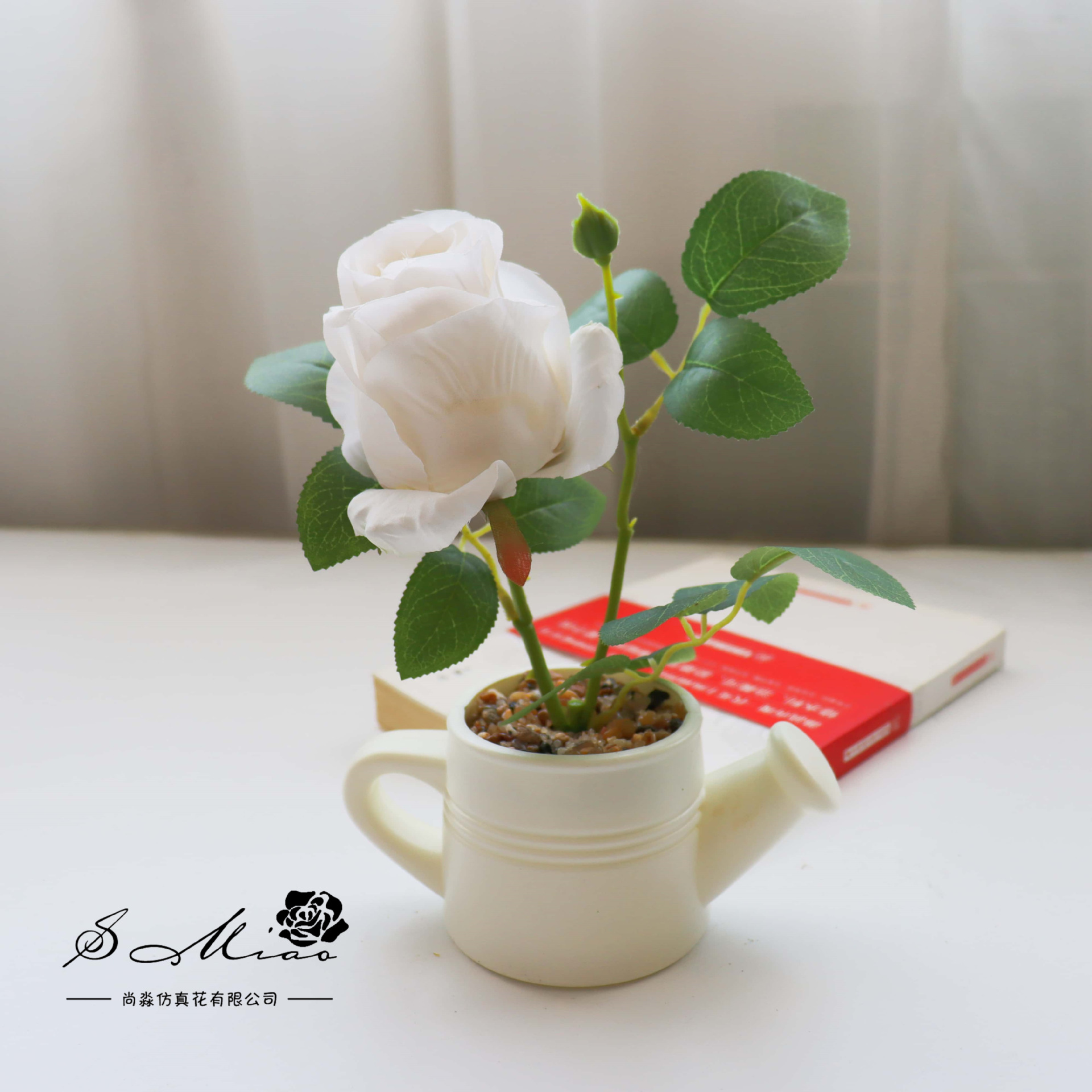 Flores falsas estilo pastoral rosa bonsai simulación flor de moda decoración creativa plantación verde artificial simulación maceta image 8