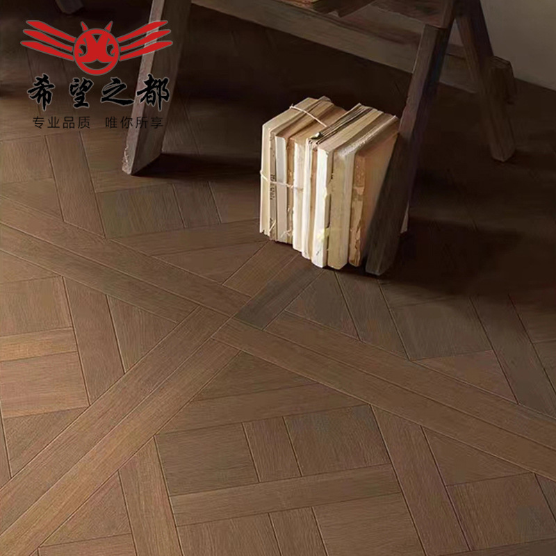 French Versailles wood tile living room walnut floor tile mid-Ancient Nanyang style tile floor tile 800x800mm