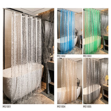 浴帘现货彩色3D PEVA防水防霉加厚浴室卫生间洗澡隔断帘跨境货源