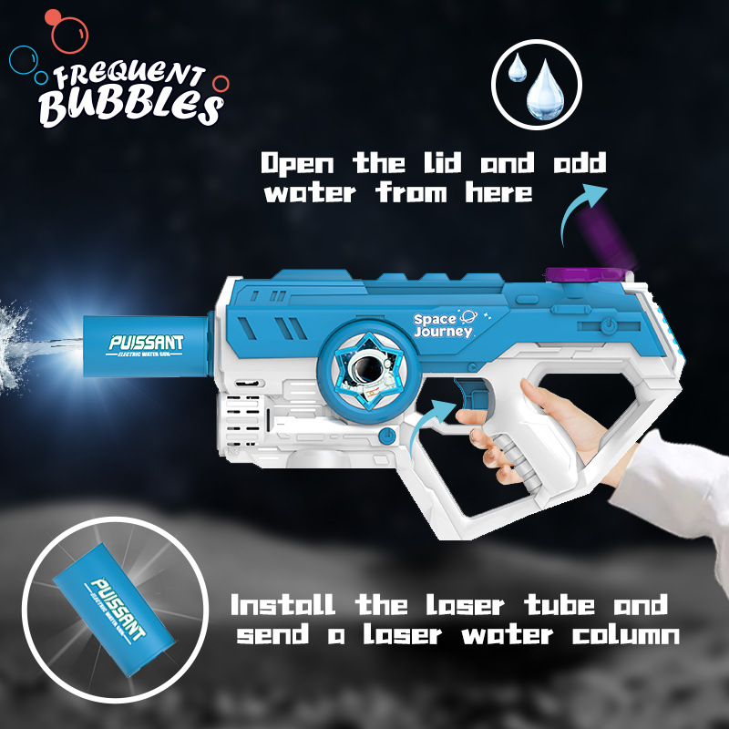 Aspersión eléctrica transfronteriza pistola de agua divertida luz Amazon 2 en 1 pistola de burbujas poderosa pistola de agua de alta presión