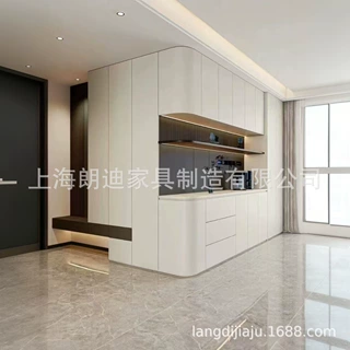 全屋定制通顶衣柜免漆多层板柜体欧松门板玄关酒柜榻榻米阳台柜