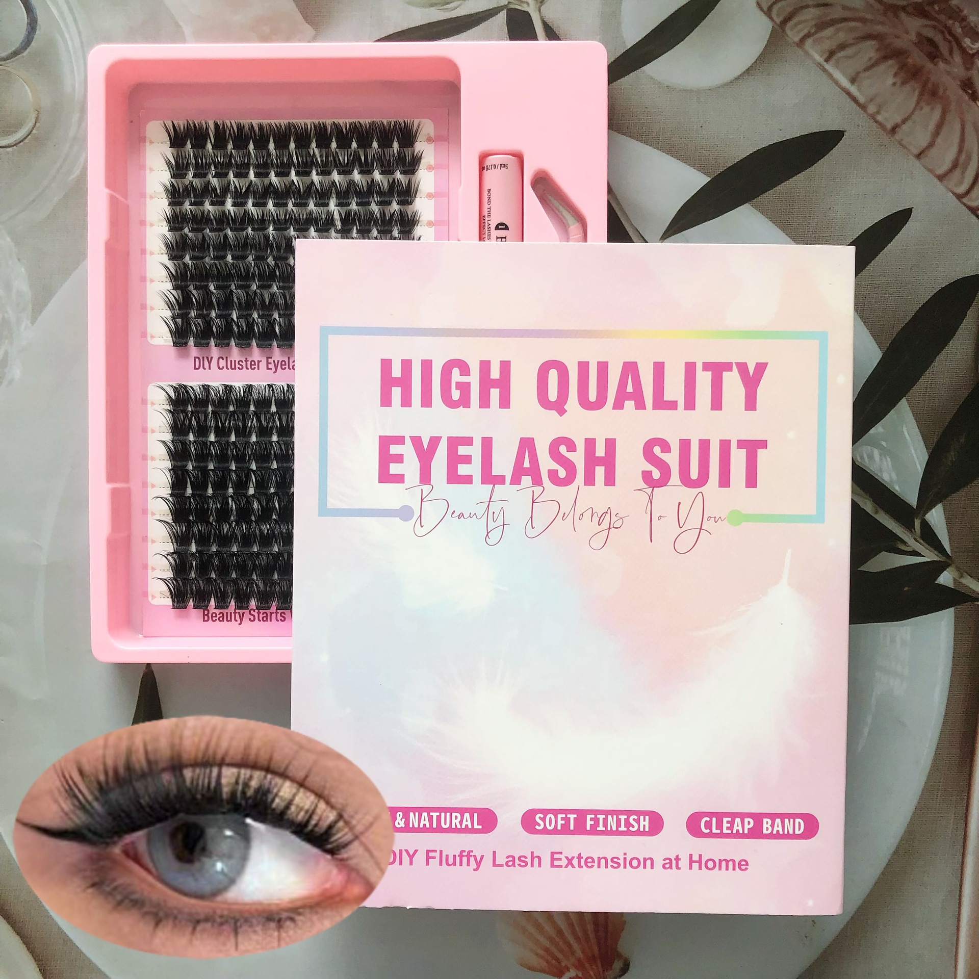 Transfronterizas pestañas falsas 30 - 100D comercio exterior caja de pestañas gruesas con pinzas de pegamento conjunto de pestañas falsas