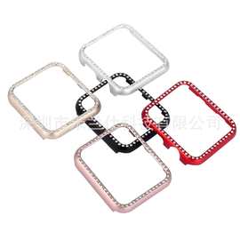 适用苹果手表Apple watch678910代S11时尚铝合金镶钻边框金属表壳