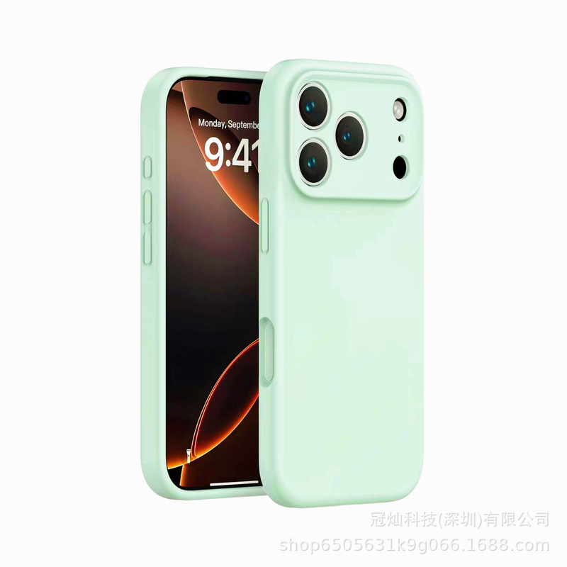 液态硅胶iPhone17PROMAX手机壳精孔苹果17Air全包纯色情侣保护套|undefined
