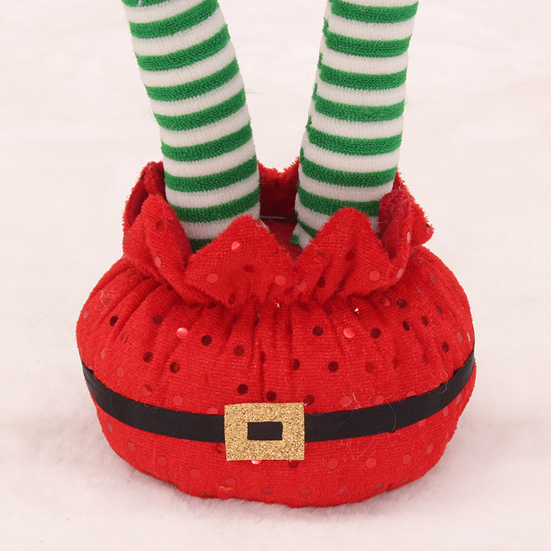 Fábrica al por mayor transfronteriza nueva decoración de Navidad suministros invertida elfo pierna fiesta decoración interior adornos