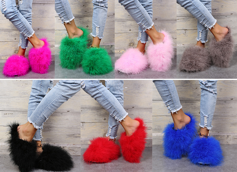 Solid Color Thicken Plush Slippers NSKJX112133