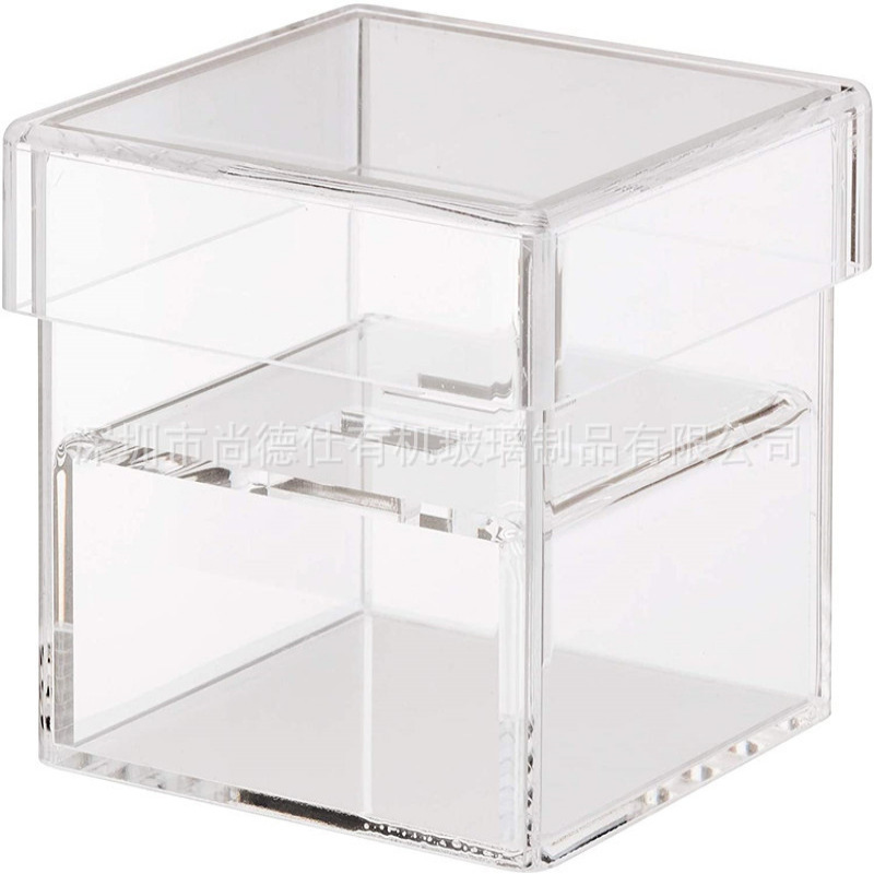 透明亚克力盒戒指枕头替代品 8.26*8.26*8.89厘米展示盒子