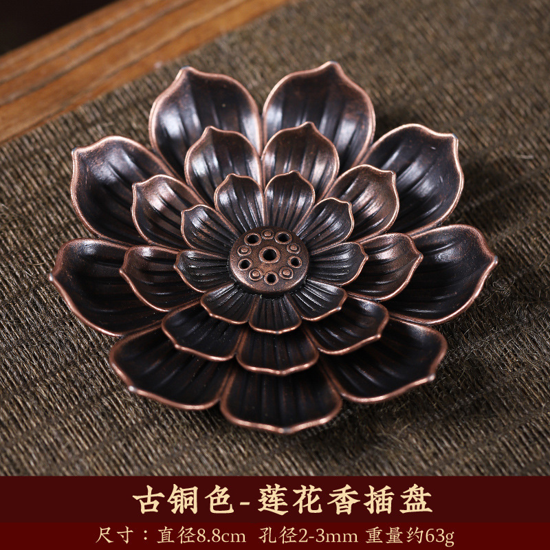 莲花香插 珐琅彩莲花香炉线香插小莲花三宝香座葫芦插批发|undefined
