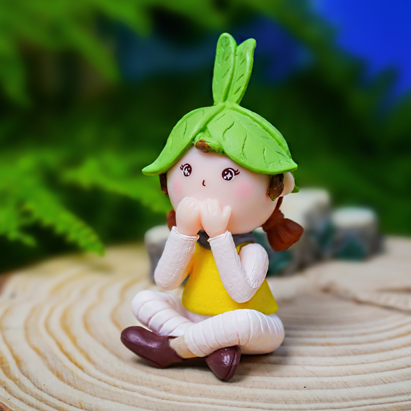 Linda chica tres no muñeca no digas No mires no escuches PVC llavero de plástico colgante accesorios micro adornos de paisaje