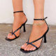 sandal heels shoes2021 new European and American Foreign trade plus size cross-border Women's square toe high heel sandals