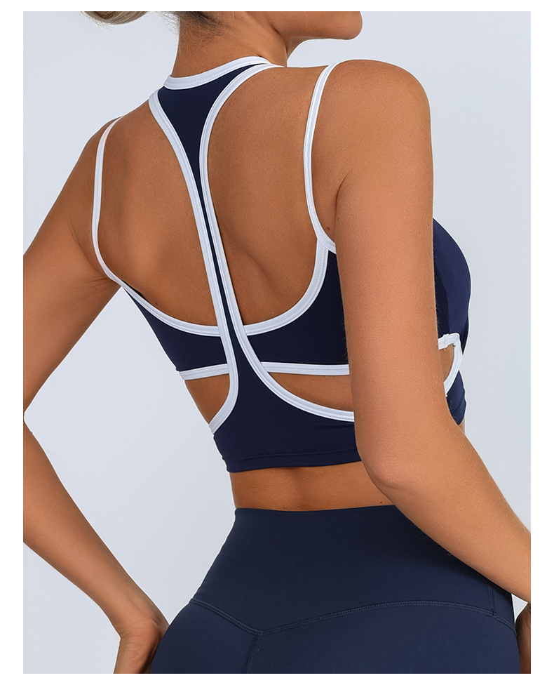 Nuevo chaleco de yoga para mujeres envueltas en el pecho a prueba de choque contra el color I forma deportiva fitness belleza de espalda rápida chaqueta seca en stock