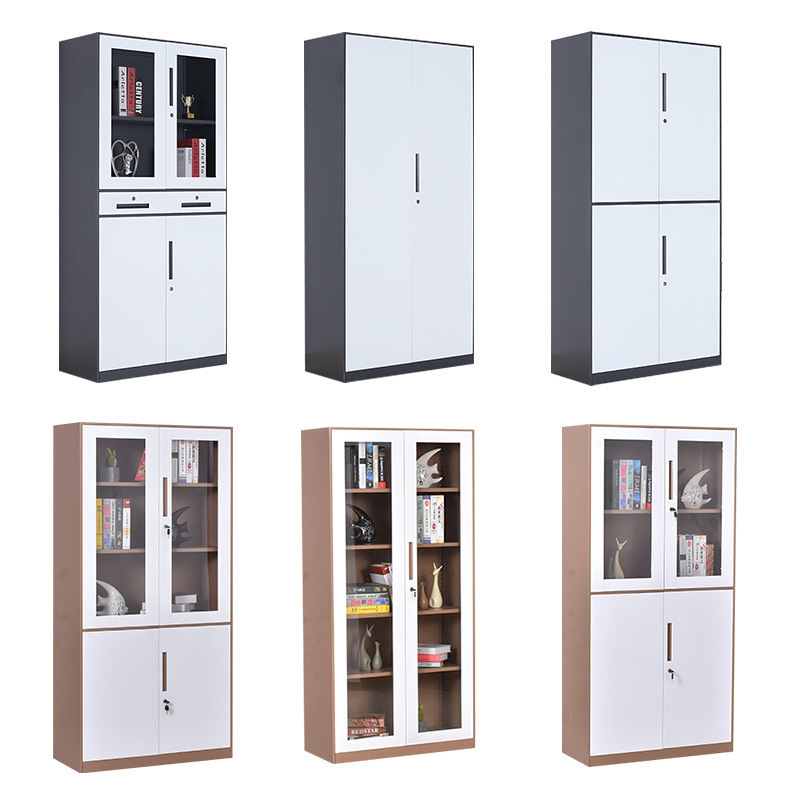 Acero de borde estrecho desmontaje gabinete de archivos de oficina documentos financieros gabinete de archivos engrosado con bloqueo cubierta de color armario de almacenamiento