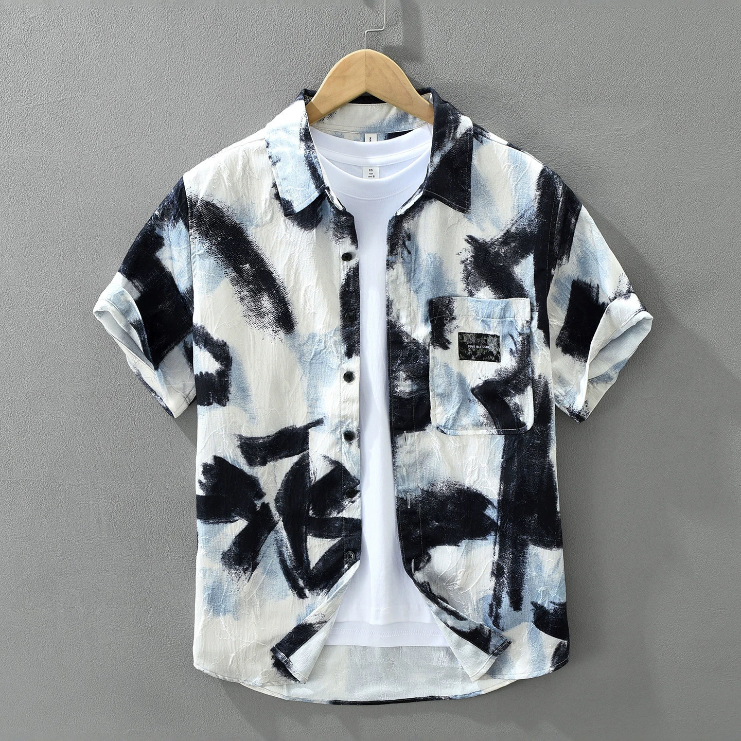 2026 New Trendy Printed Short-Sleeve Shirt For Men, Fashionable Versatile Casual Loose Top, Wholesale Available_viptrois.com