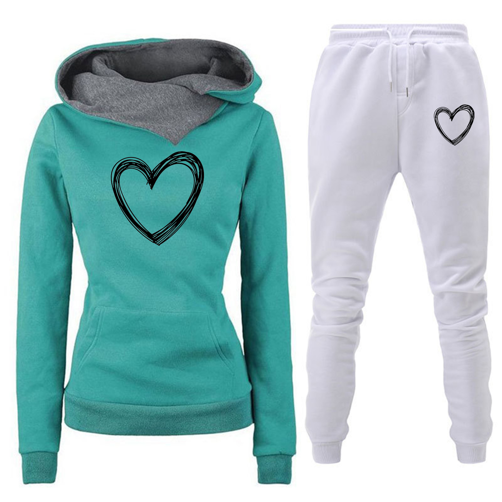 Comercio exterior transfronterizo Otoño e Invierno Nuevo traje de ropa deportiva con capucha y forro polar pantalones de suéter de mujer ropa de mujer al por mayor image 10
