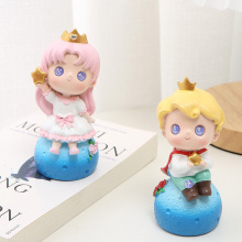 创意卡通树脂星愿小王子小公主烘培蛋糕摆件装饰可爱星球学生礼物