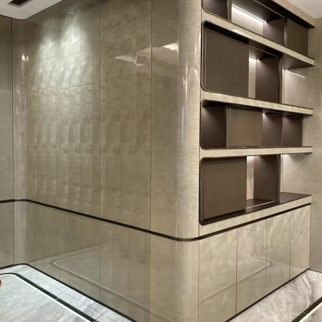 白影增白木皮饰面板 枫影大花纹染色木皮 枫影金影水波纹方块影