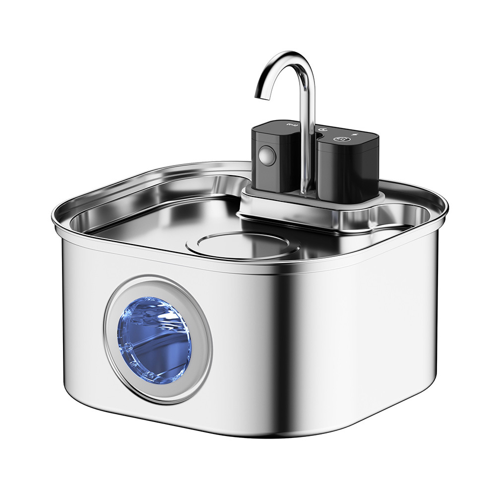 Dispensador de agua inteligente para mascotas, sensor automático inalámbrico, bebedor de agua para gatos, alimentador de agua de acero inoxidable 304, desenchufado