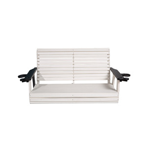Hdpe Hot-Selling Courtyard Imitation Wood Swing Sun Protection Waterproof Balcony Garden Outdoor Portable Installation with Cup Holder in Stock