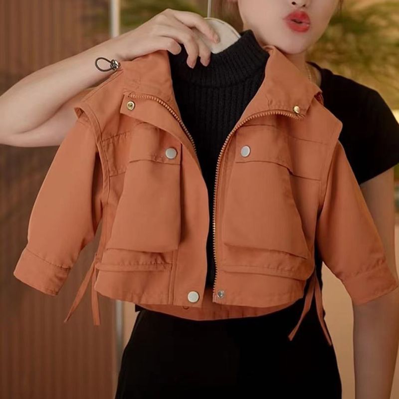 [쿨 드래그 바람] 2023 년 가을 새 어린이 폭행 의류 한국 남녀  외국식 작업 재킷