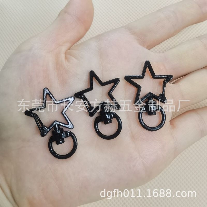 Diyアクセサリーのキーホルダーカラー塗装金属犬ボタン五角星形マスクチェーンキャンディー色キーホルダー|undefined