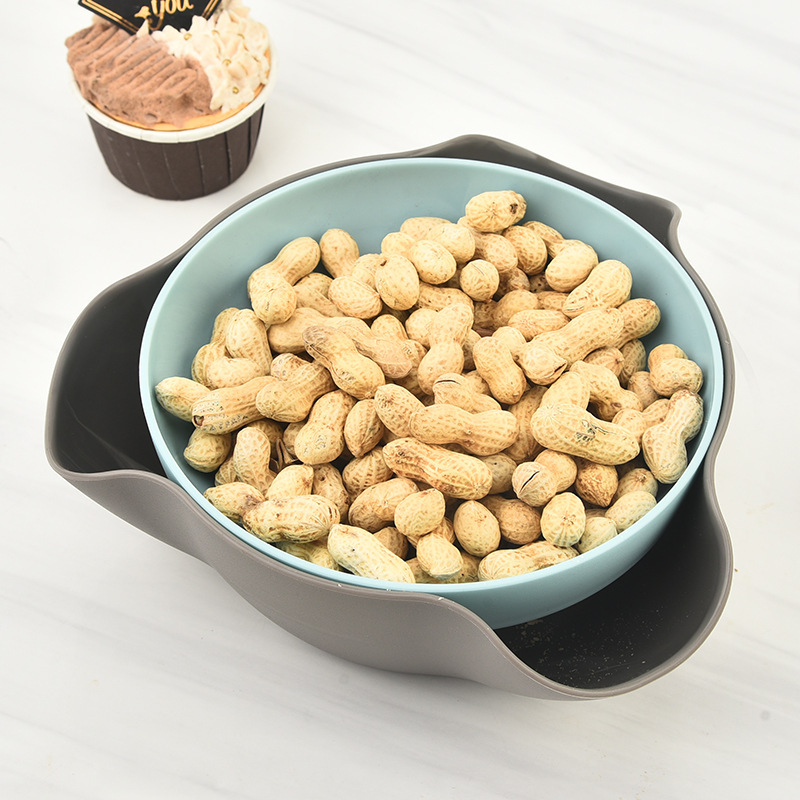 Carefully Selected Creative Detachable Two-In-One Nut and Melon Seed Bowl Double-Layer Dried Fruit Plate Living Room Snack Candy Plate