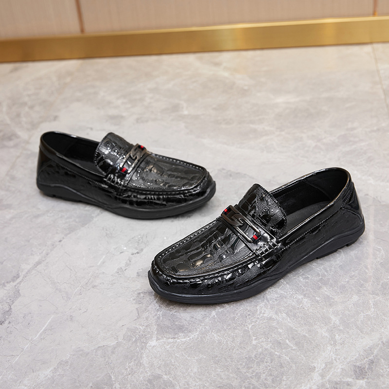 Nuovo set di scarpe comode da uomo in pelle con stampa alla moda, tendenza casual_voghion.com