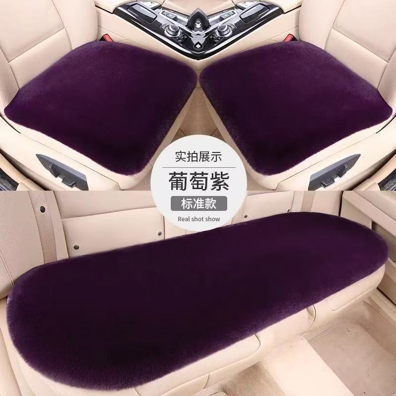 Five-piece set of winter-proof, faux rabbit fur car seat cushions, designed to keep you warm, with a non-shedding, universal fit for all car seats