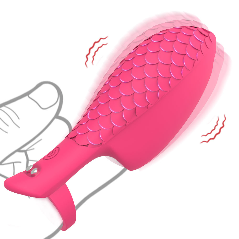 Fish Scale Silicone Finger Vibrator With 10 Vibration Frequencies_voghion.com