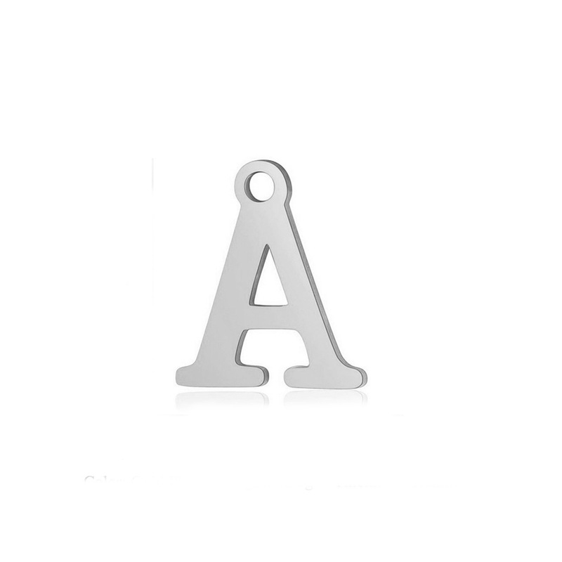 ファッションシンプルなステンレス鋼チタン鋼A-Z、26文字ペンダントカップルブレスレットネックレスペンダントDIYアクセサリーアクセサリー|undefined