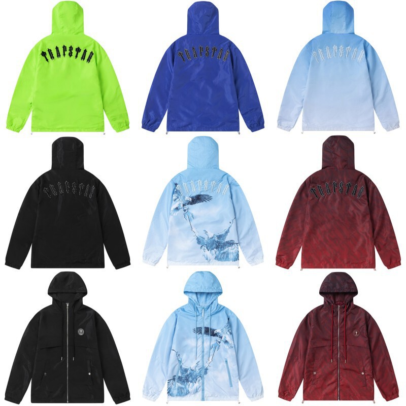 American-Style Trendy Brand Trapstar Embroidered Badge Windbreaker Men's High Street Hooded Jacket Ins Thin Coat for Women American-Style Trendy Brand Trapstar Embroidered Badge Windbreaker Men's High Street Hooded Jacket Ins Thin Coat for Women