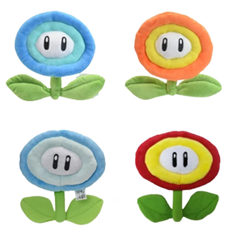 17cm Mario plush orange flame flower blue ice flower sunflower doll plush doll pendant 17cm Mario plush orange flame flower blue ice flower sunflower doll plush doll pendant