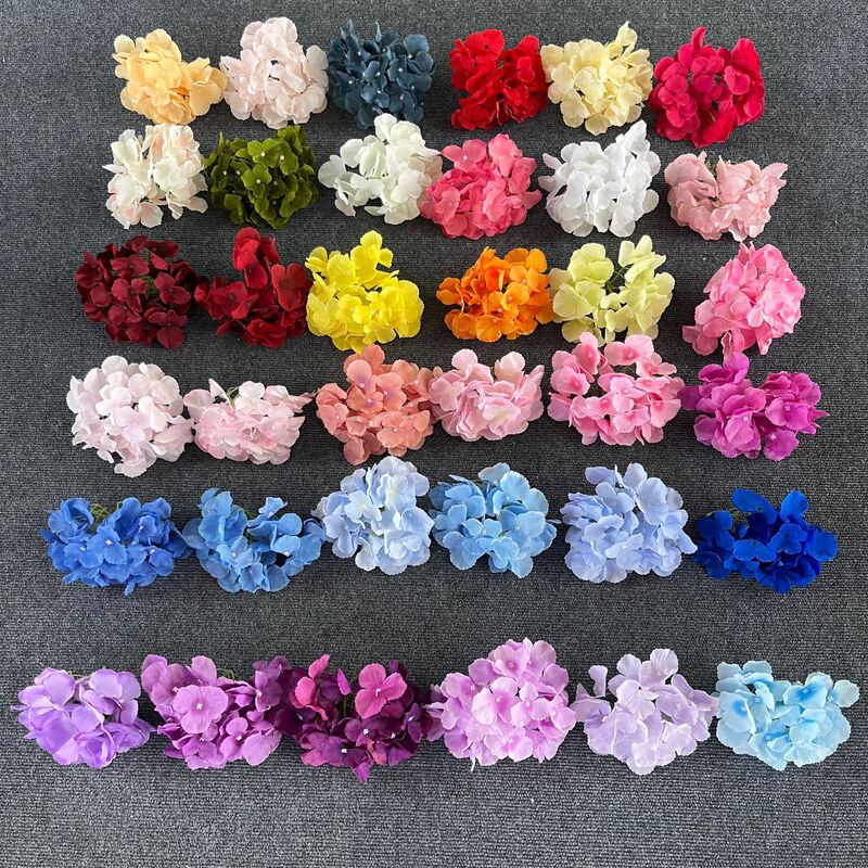 Artificial Flowers, 27 Pieces of Hydrangea Heads, High-End and Realistic Wedding Scene Layout, Wall Decoration DIY Materials