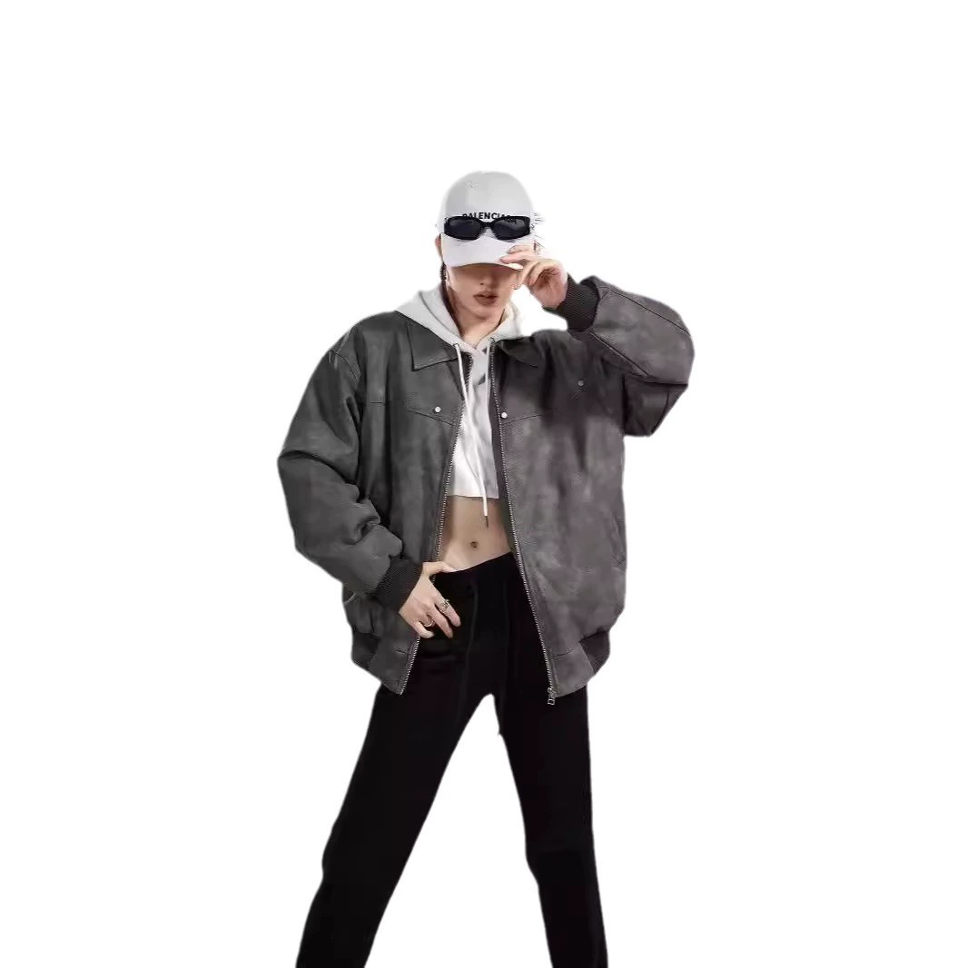 Куртка в ретро-дизайне для мужчин и женщин, американский стиль, oversize